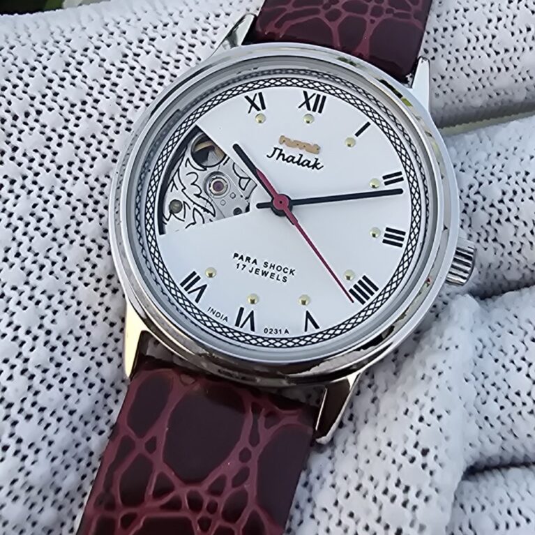 HMT Jhalak hand wanding Open Heart Men steel 17 Jewels Vintage Wrist watch White Dial