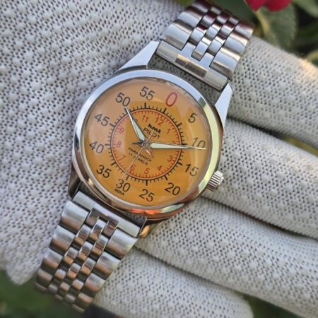 HMT Pilot Para Shock 17 Jewels Retro Dial   hand wanding Men steel  Watch back 17 Jewels Mod Wrist watch
