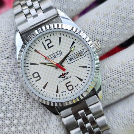 Citizen Automatic Men steel Automatic Transparent back 21 Jewels Vintage Refurbished Mod Wrist watch