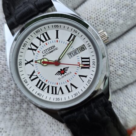 Citizen Automatic Men steel day date 21 Jewels Vintage Refurbished Mod Wrist watch
