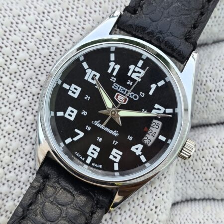 Seiko 5 Automatic Men steel Automatic Watch back 17 Jewels Vintage Mod Wrist watch