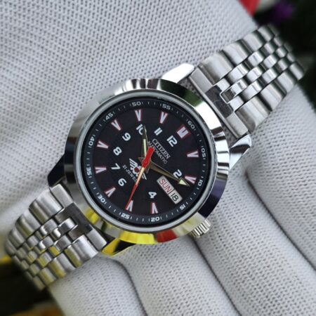 Citizen Automatic Hand Winding Men’s Stainless Steel 21 Jewels Day-Date Mod Wrist Watch