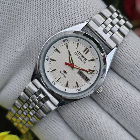 Citizen Automatic Hand Winding Men’s Stainless Steel 21 Jewels Day-Date Mod Wrist Watch