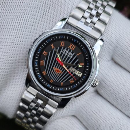 Citizen Automatic Hand Winding Men’s Stainless Steel 21 Jewels Day-Date Mod Wrist Watch