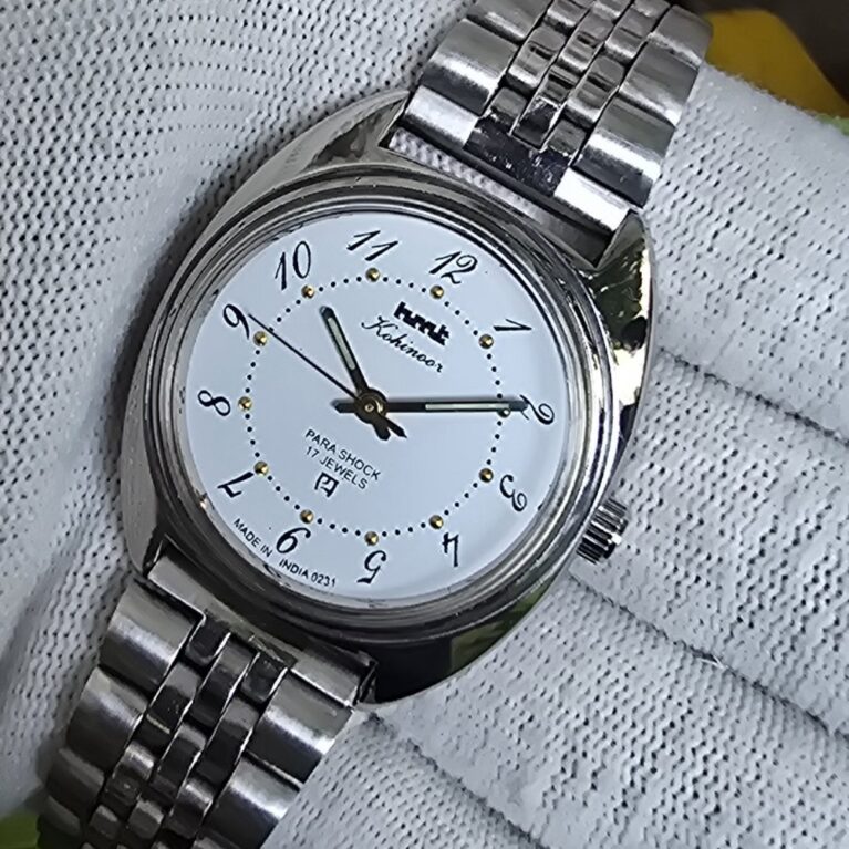 HMT Kohinoor vintage hand wanding Men's steel Watch back 17 Jewels Mod Wrist watch