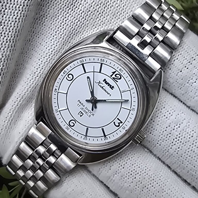 HMT Kohinoor vintage hand wanding Men's steel Watch back 17 Jewels Mod Wrist watch