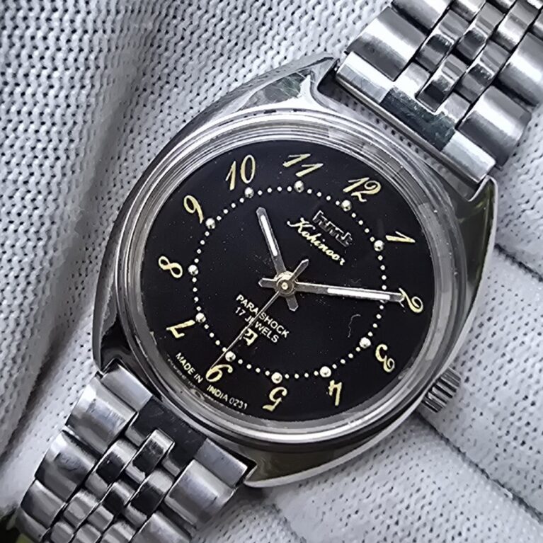 HMT Kohinoor vintage hand wanding Men's steel Watch back 17 Jewels Mod Wrist watch
