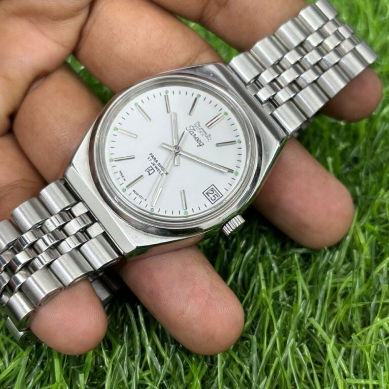 HMT Tareeq Mechanical Hand Winding Men's Steel See Thru Back 17 Jewels Vintage Mod Wrist Watch