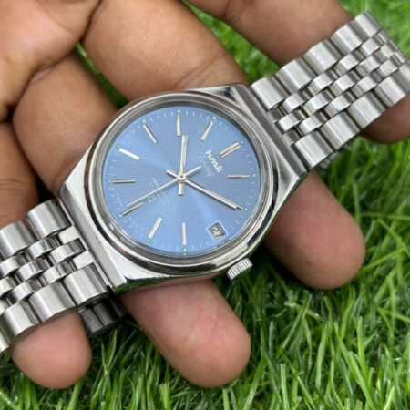 HMT Tareeq Mechanical Hand Winding Men's Steel See Thru Back 17 Jewels Vintage Mod Wrist Watch