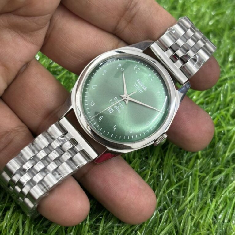 HMT Janata hand winding Men's steel transparant back 17 Jewels Mod Wrist watch Hindi numeral
