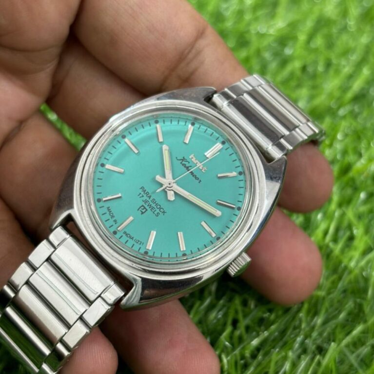HMT Kohinoor vintage hand wanding Men's steel  Watch back 17 Jewels Mod Wrist watch