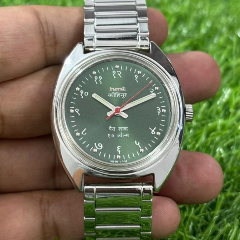 HMT Kohinoor vintage hand wanding Men's steel  Watch back 17 Jewels Mod Wrist watch Hindi numerals