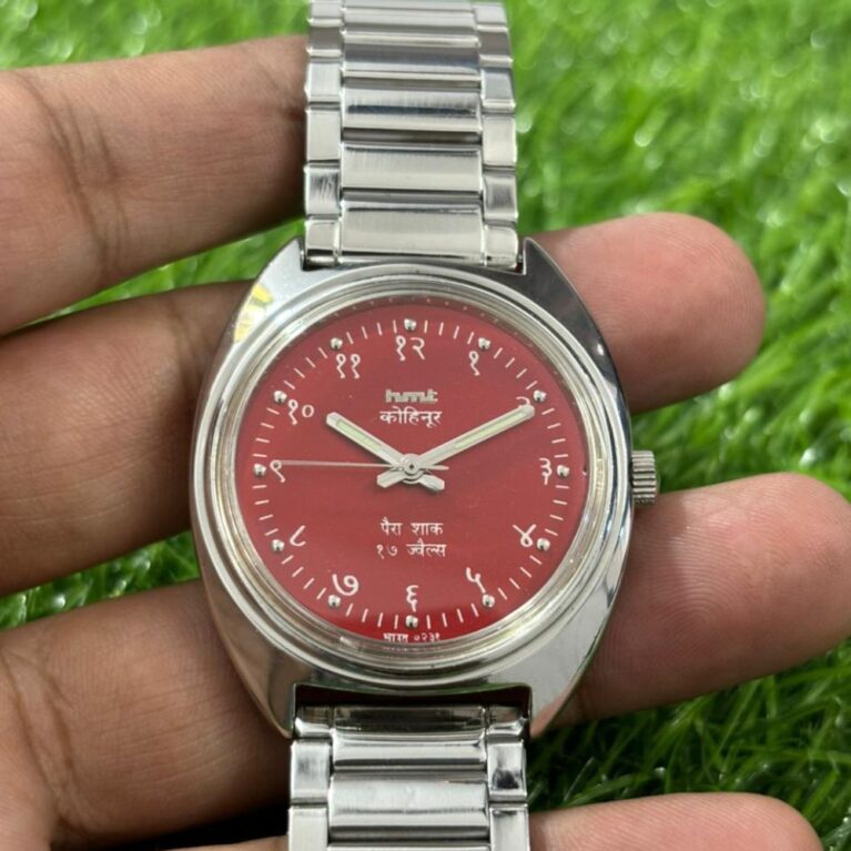 HMT Kohinoor vintage hand wanding Men's steel  Watch back 17 Jewels Mod Wrist watch Hindi numerals