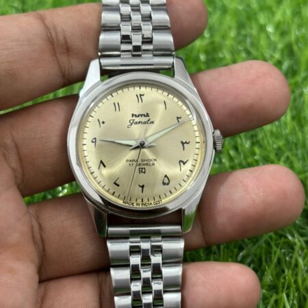 HMT Janata Mechanical Hand Winding Men’s Steel Mod Wrist watch Exhibition case back