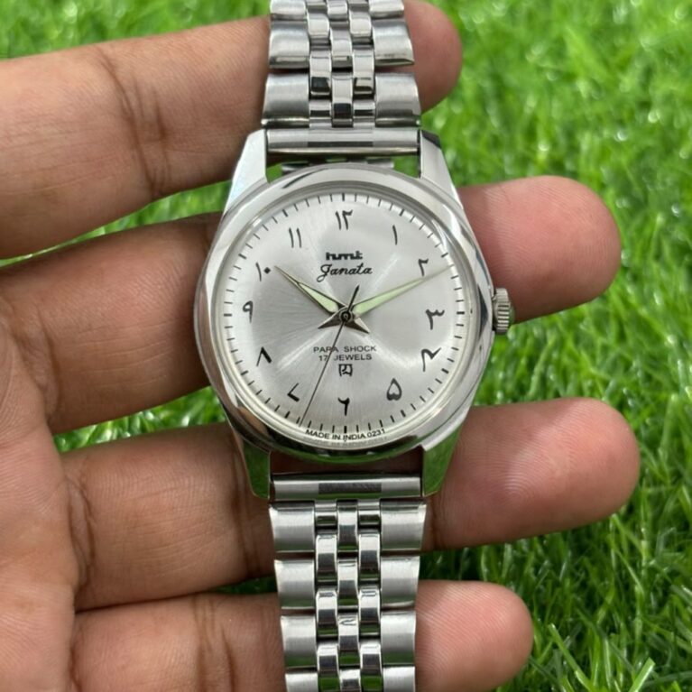 HMT Janata Mechanical Hand Winding Men’s Steel Mod Wrist watch Exhibition case back