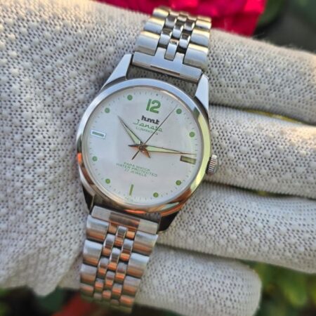HMT Janata Mechanical Hand Winding Men’s Steel Mod Wrist watch Exhibition case back