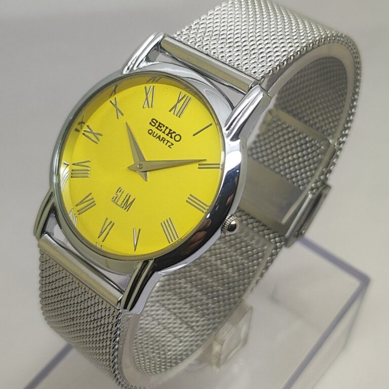 Seiko Quartz Slim Men Japanese Refurbished Mod wrist watch