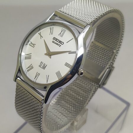 Seiko Quartz Slim Men Japanese Refurbished Mod wrist watch