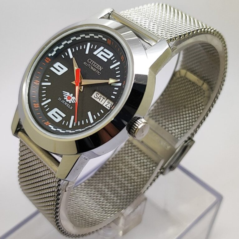 Citizen Automatic Men Day Date 21 Jewels Japanese Mod Wrist Watch