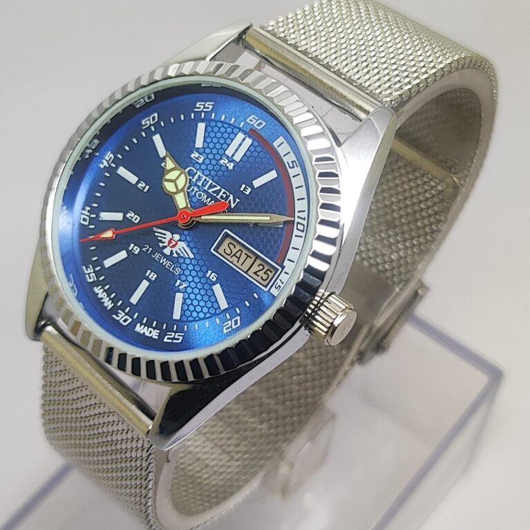 Citizen Automatic Men Day Date 21 Jewels Japanese Mod Wrist Watch