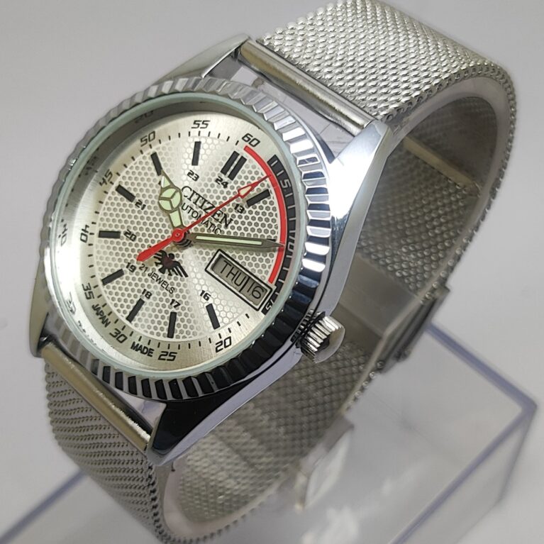 Citizen Automatic Men Day Date 21 Jewels Japanese Mod Wrist Watch