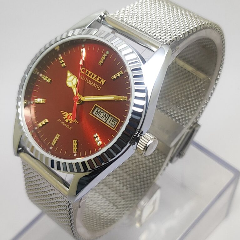 Citizen Automatic Men Day Date 21 Jewels Japanese Mod Wrist Watch