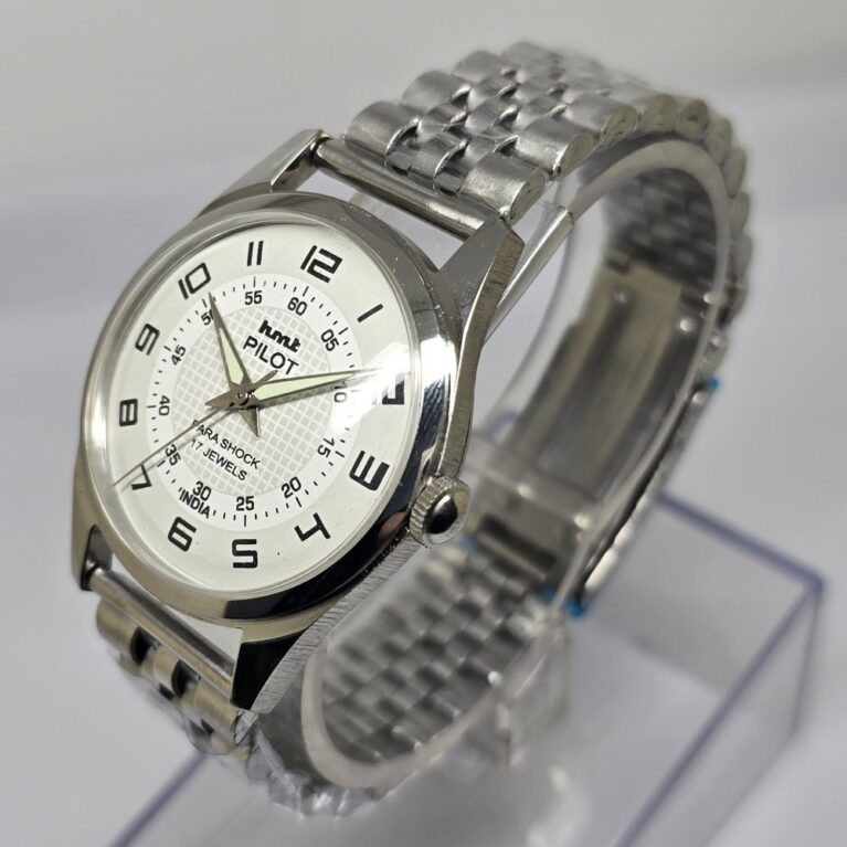 HMT Pilot Mechanical Hand Winding Men’s Steel Mod wrist watch