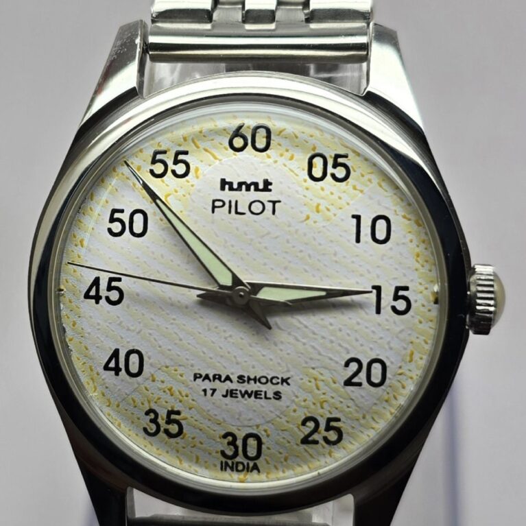 HMT Pilot Mechanical Hand Winding Men’s Steel Mod wrist watch