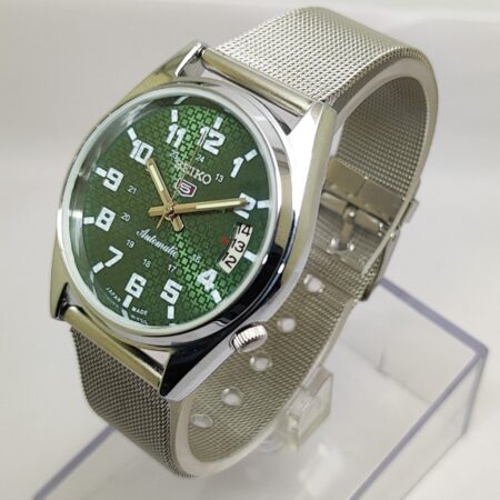 Seiko 5 Automatic Men Steel Day 17 Jewels Japanese Mod Wrist Watch